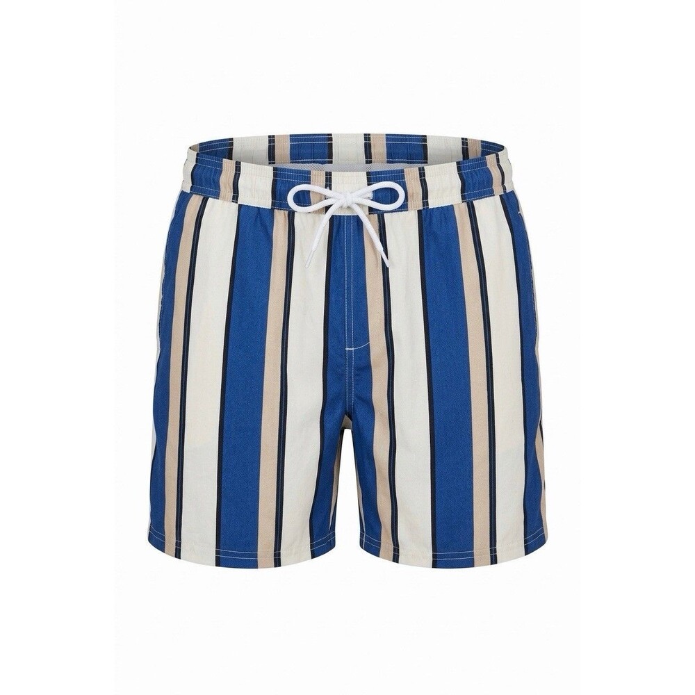 Original Use Men's 5" Inseam Swim Trunks Blue/Tan Striped Shorts XL - NWT